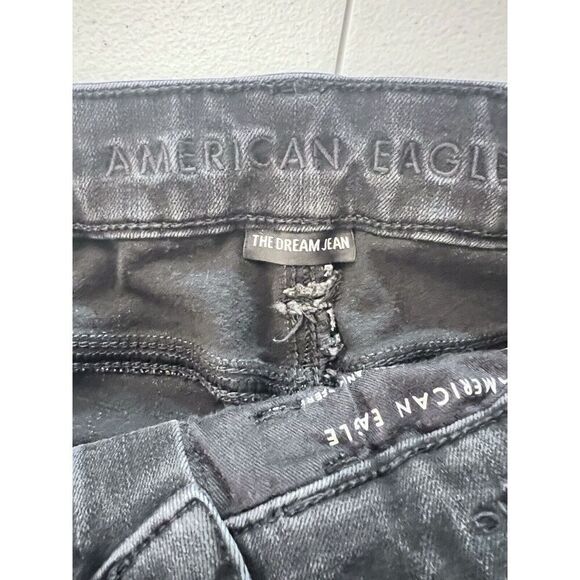American Eagle Women Size 000 Distressed High Rise Black Dream Jeans Jeggings - Picture 7 of 8